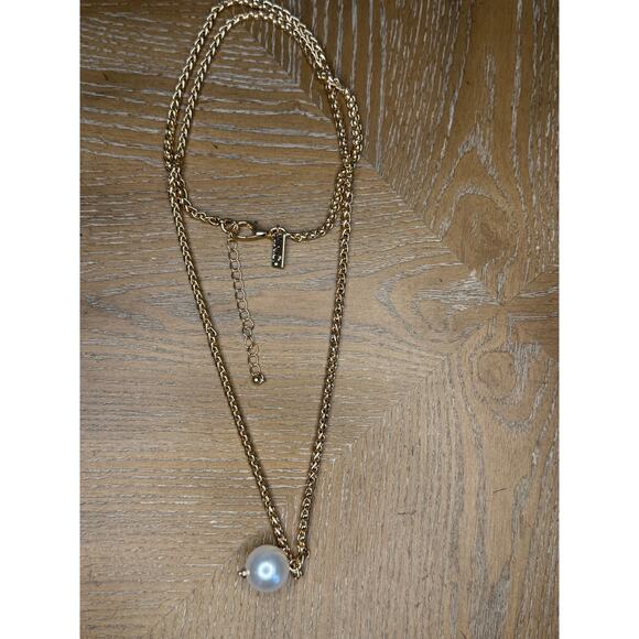 INC International Concepts Gold-Tone Layered Necklace with Pearl Pendant - Picture 3 of 5